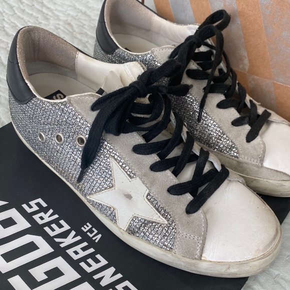 sparkly golden goose sneakers